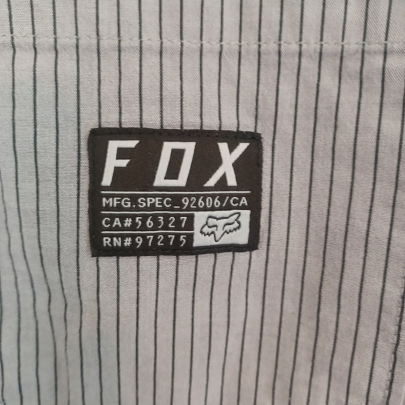 Fox Racing Shirt Mens XL Gray Stripes Button Down Short Sleeve Lightweight Moto - Picture 6 of 13